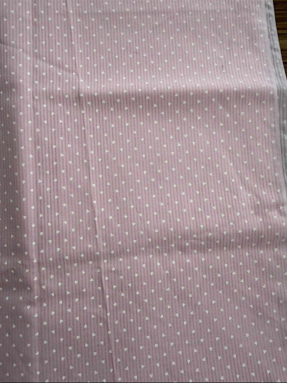 Vintage 80s Baby Pink Tiny Hearts Quilting Cotton Fabric 3 yards + 3" L x 44" W - Picture 8 of 8